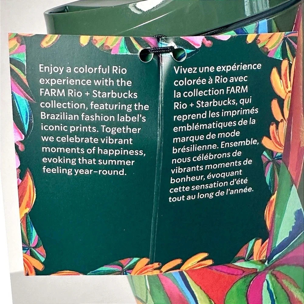 Starbucks x FARM Rio Banana Leaves 16oz Stainless Tumbler Keychain Set NWT Gift